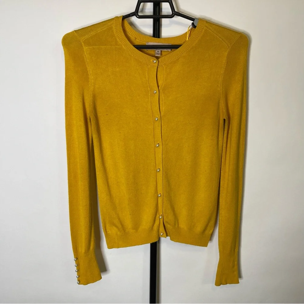 Philosophy Yellow Long Sleeve Cardigan Sweater Size XS Women’s